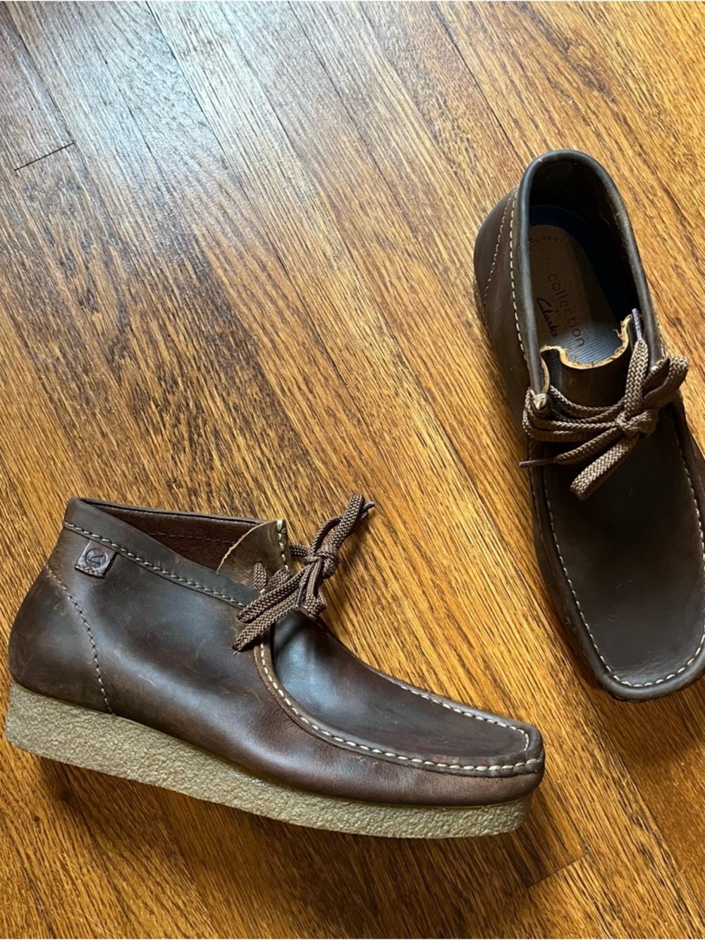 Clark’s shacre boots Wallabee 7 men’s beeswax brown hipster leather classic